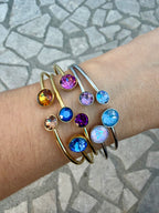 Bracelet jonc argenté Bettyna lavande cristaux Swarovski®
