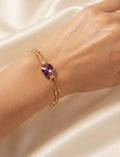 Bracelet doré Diamant dark rose cristaux Swarovski®