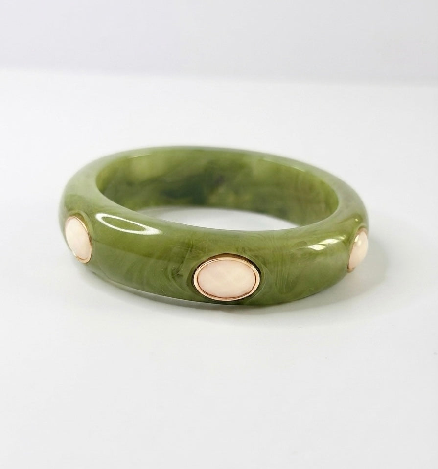 Manchette Sienna vert et crème