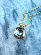 Collier doré Diamant black diamond cristaux Swarovski®