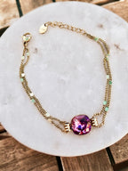 Bracelet doré Diamant dark rose cristaux Swarovski®