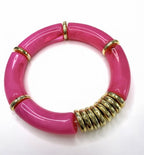 Bracelet élastique Romy rose fuchsia