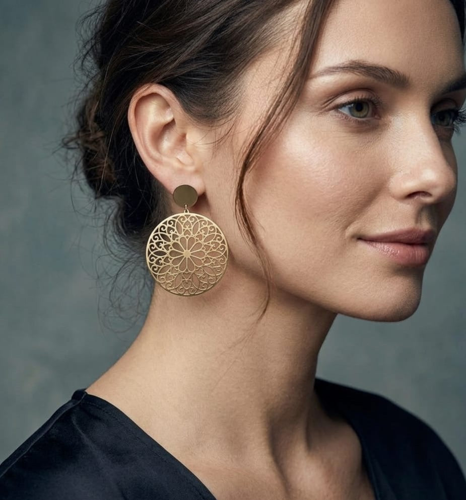 Boucles d’oreilles ROSACE dorées