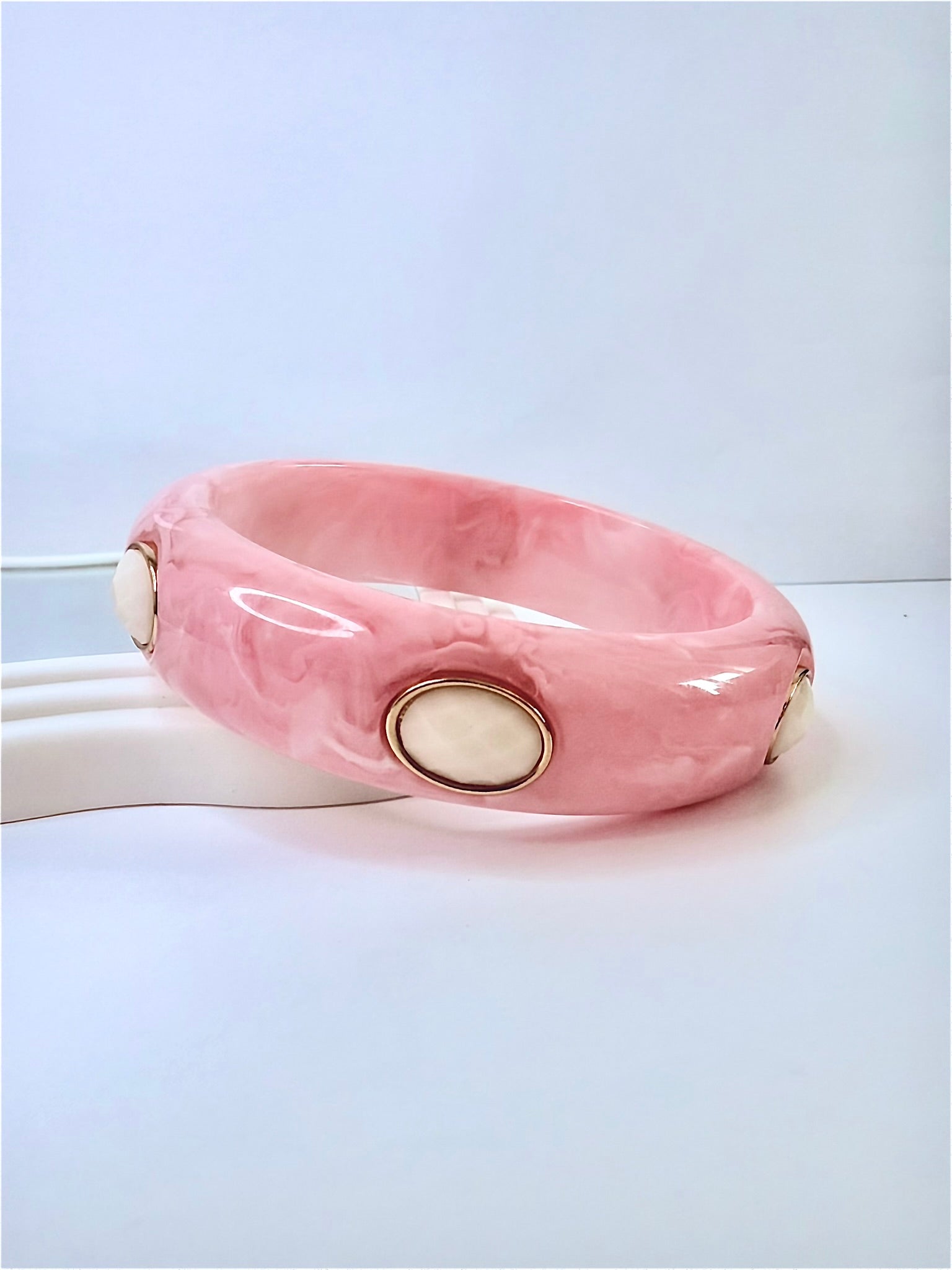 Manchette Sienna rose et crème