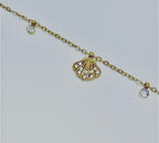 Chaîne de cheville Naya coquillages et strass