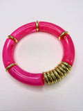 Bracelet élastique Romy rose fuchsia