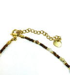 Collier Sélène en acier inoxydable avec perles de verres et naturelles