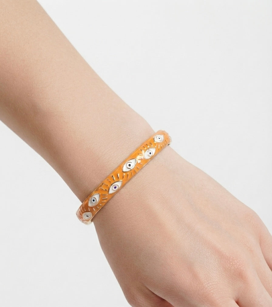 Jonc Soléa orange avec oeil de protection émaillé