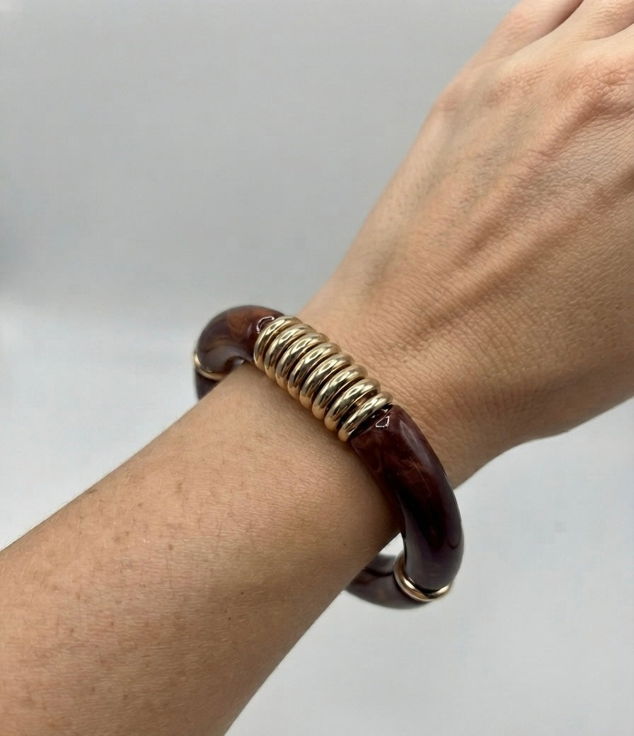 Bracelet élastique Romy brun