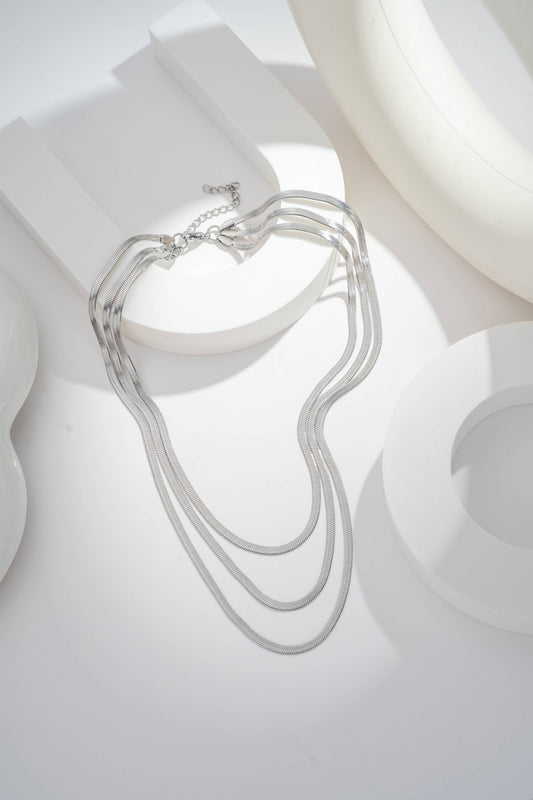 Elegance Trio Necklace – Multi-Strand Stainless Steel: Silver