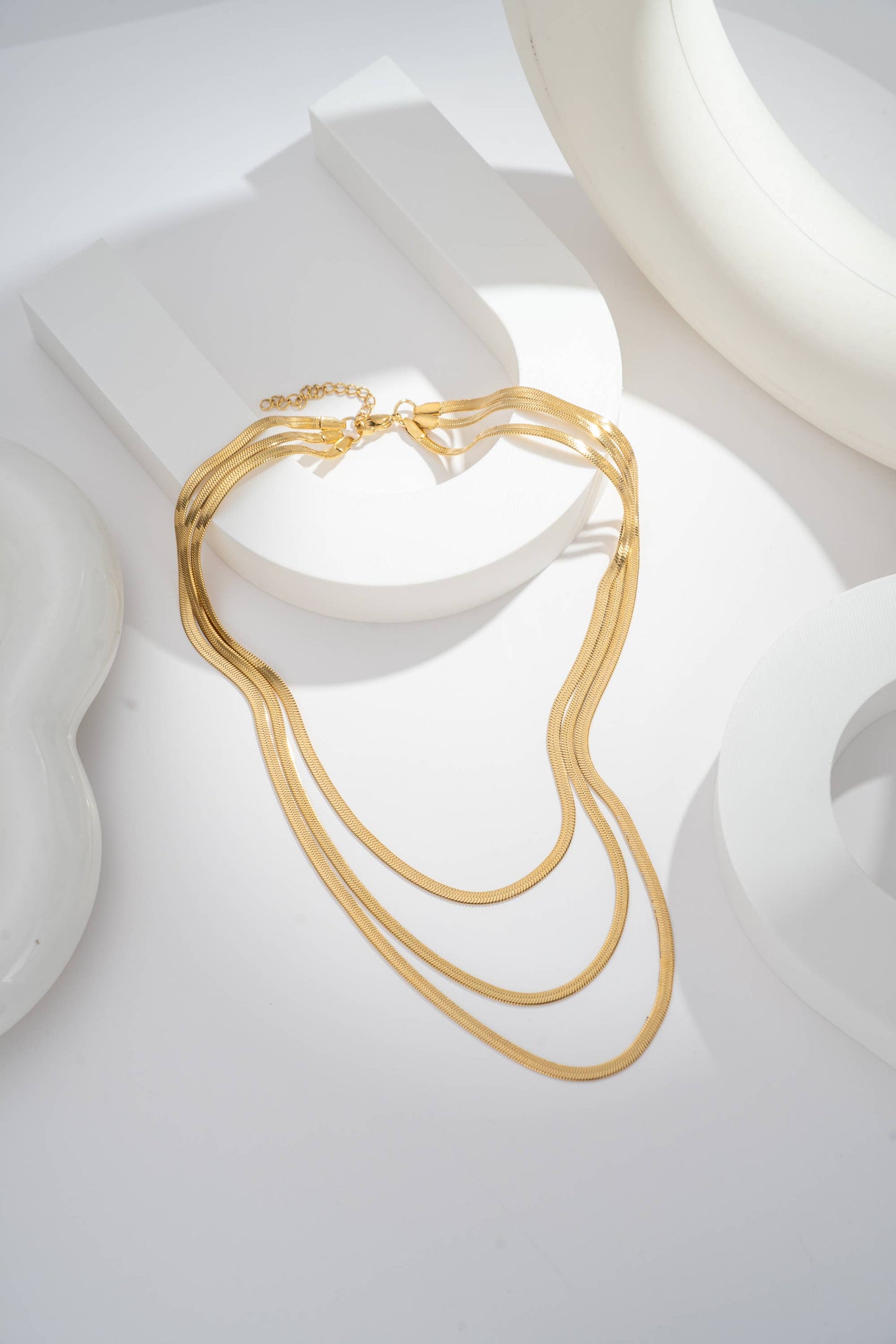 Elegance Trio Necklace – Multi-Strand Stainless Steel: Silver