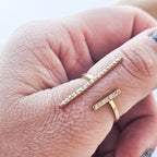 Bague Brooks strass dorée