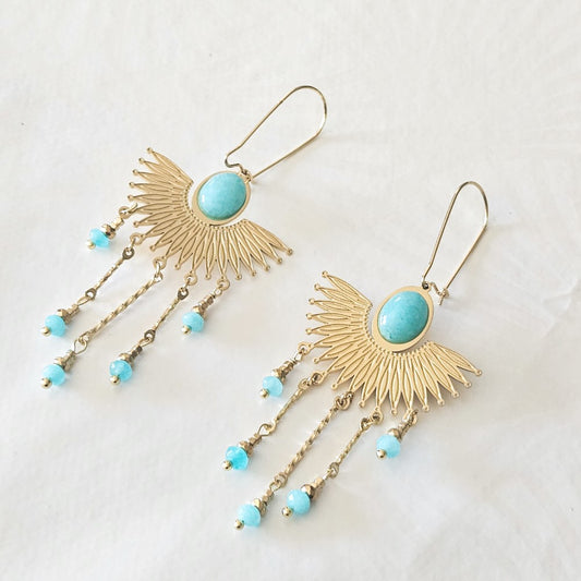 Boucles d'oreilles LUNA turquoise