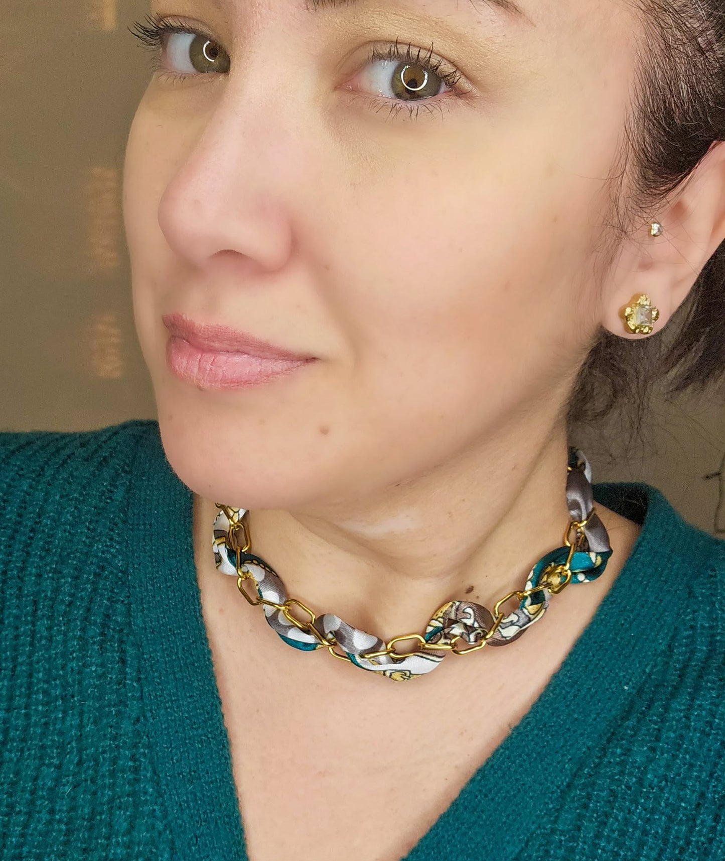 Collier foulard vert Sofia