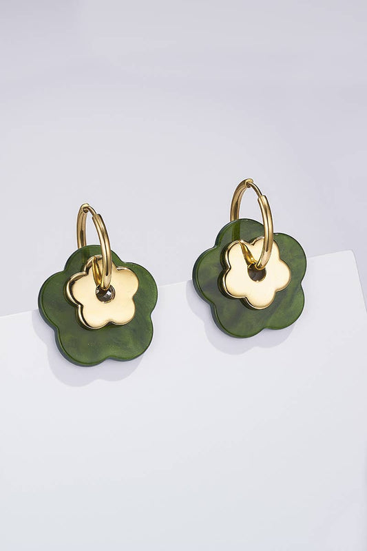 Stainless steel earrings 124RX258: Green / 100% Stainless steel