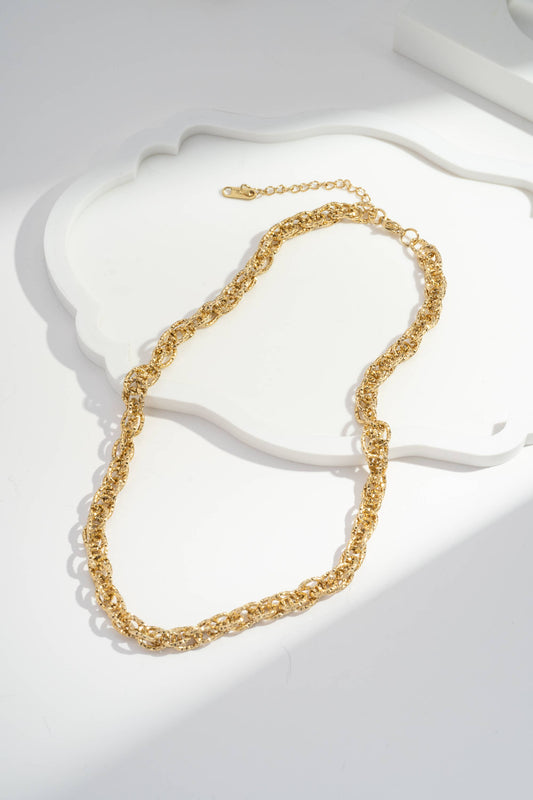 Solstice Chain — Twisted Gold Necklace in Stainless Steel