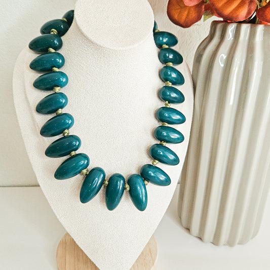 Collier Edwige en résine vert