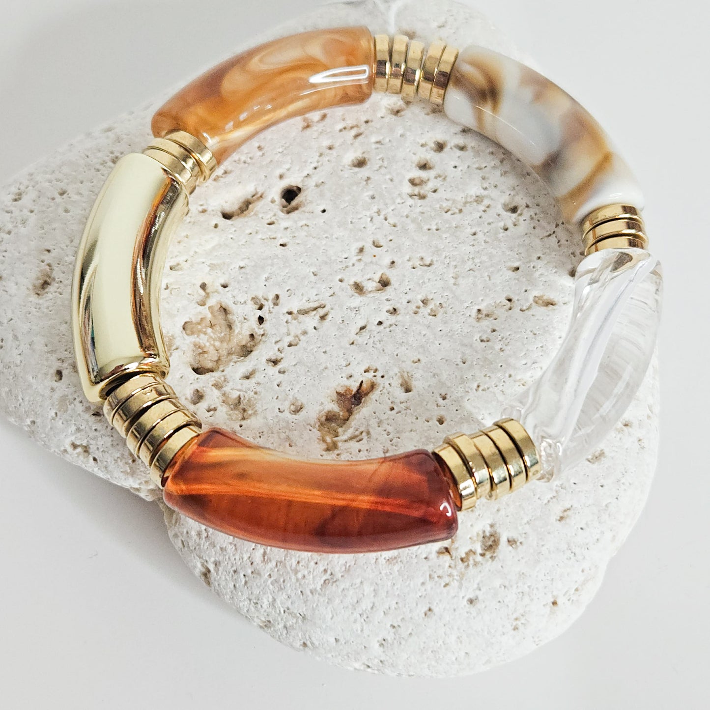 Bracelet Romy marron élastique