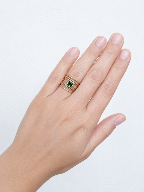 Bague réglable Carrie verte