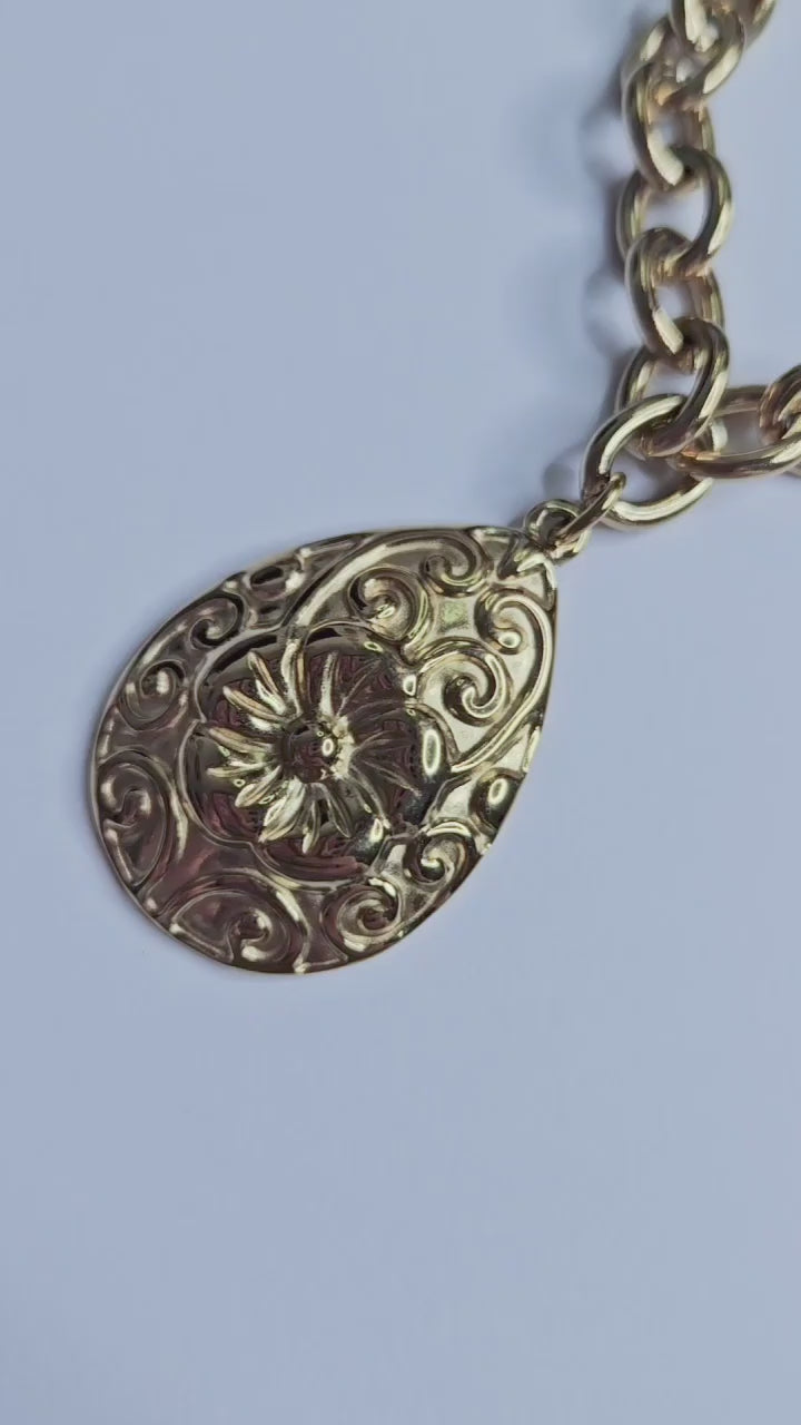 Collier Loïs dorée perles marbrées