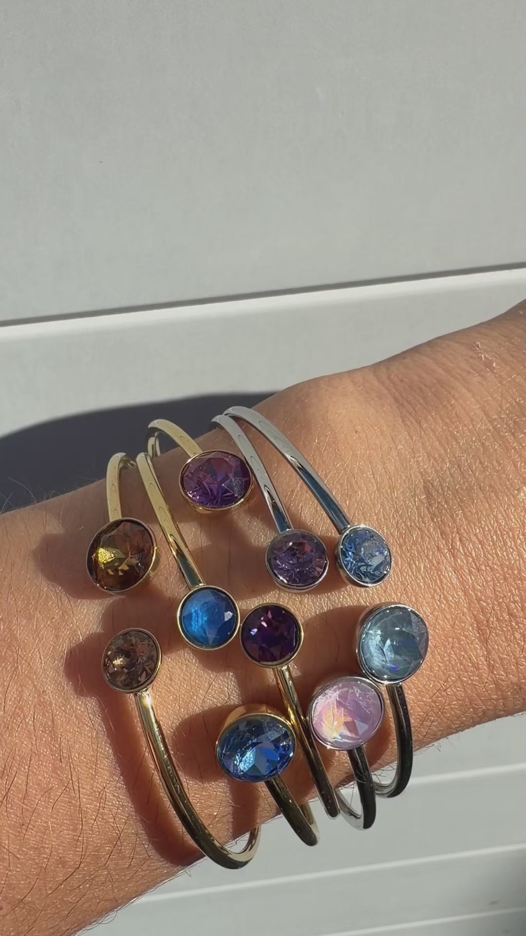 Bracelet jonc doré Bettyna ambre cristaux Swarovski®