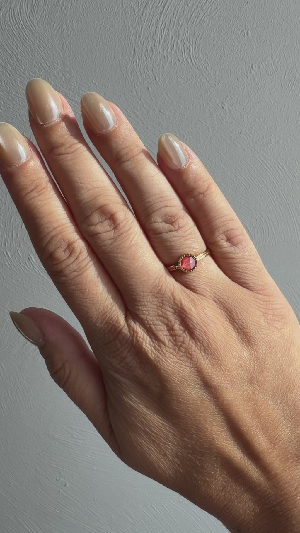 Bague dorée Armance corail cristaux Swarovski®