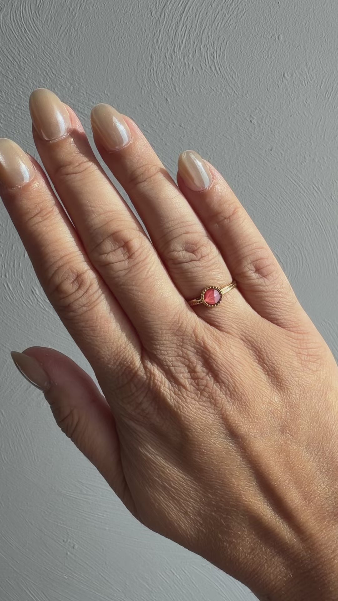 Bague dorée Armance corail cristaux Swarovski®
