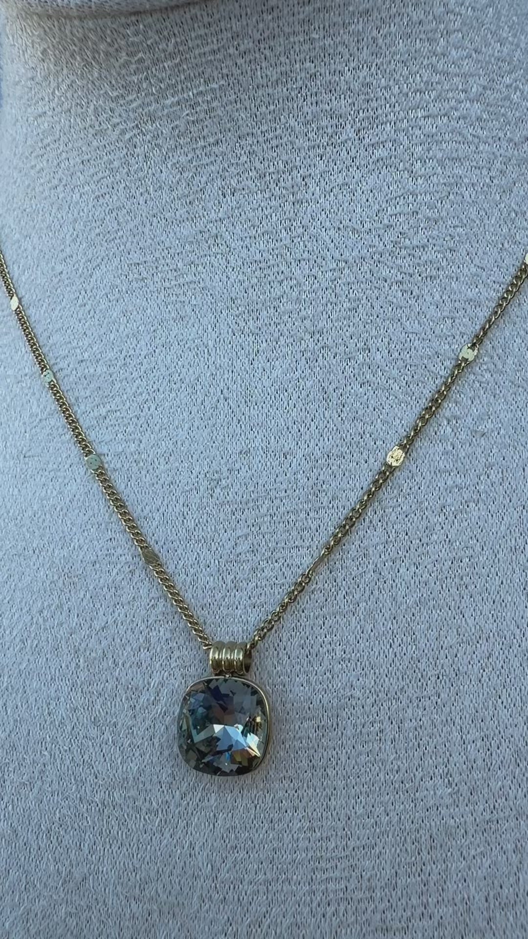 Collier doré Diamant black diamond cristaux Swarovski®