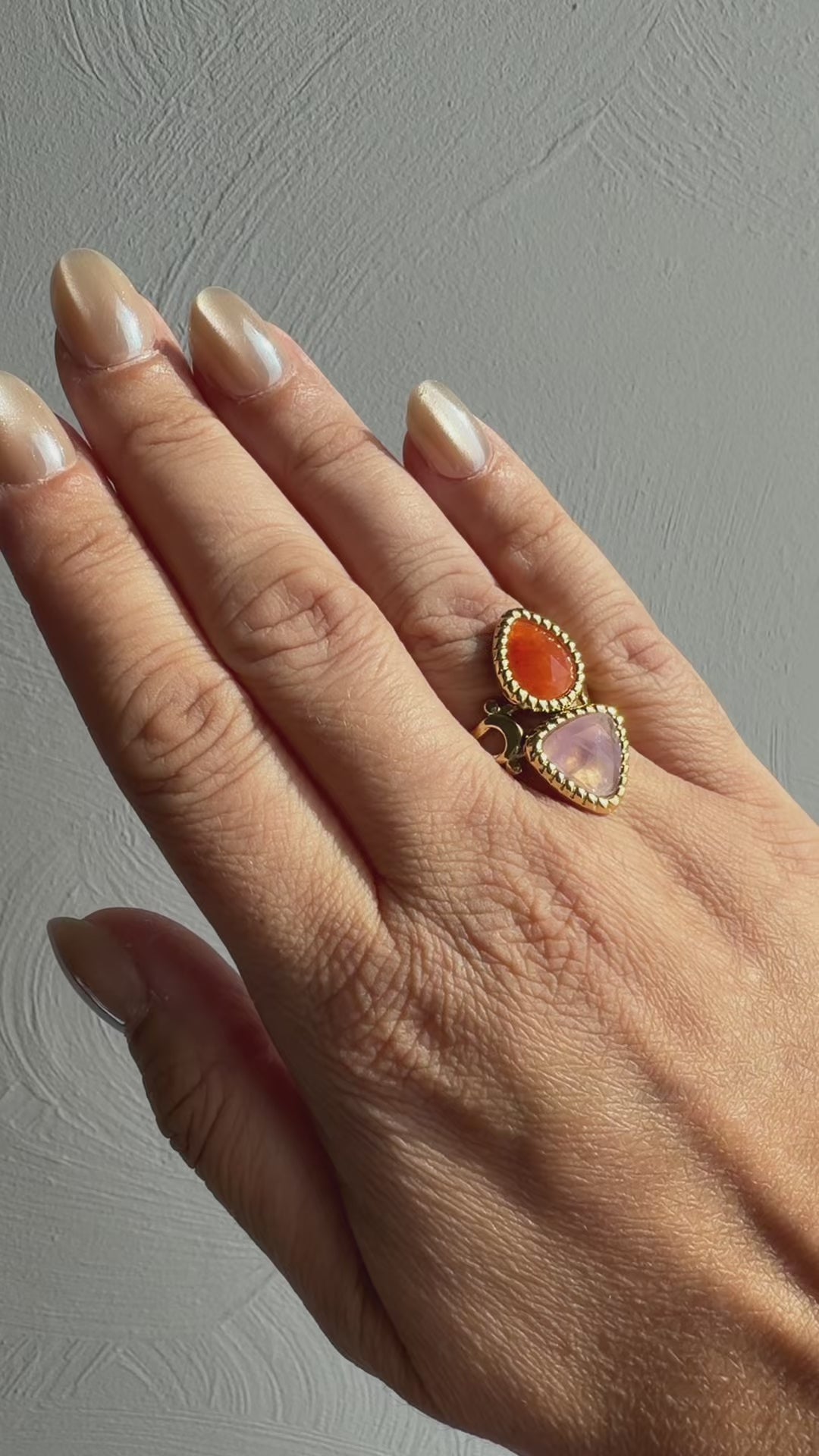 Bague pierres naturelle triangle Stella