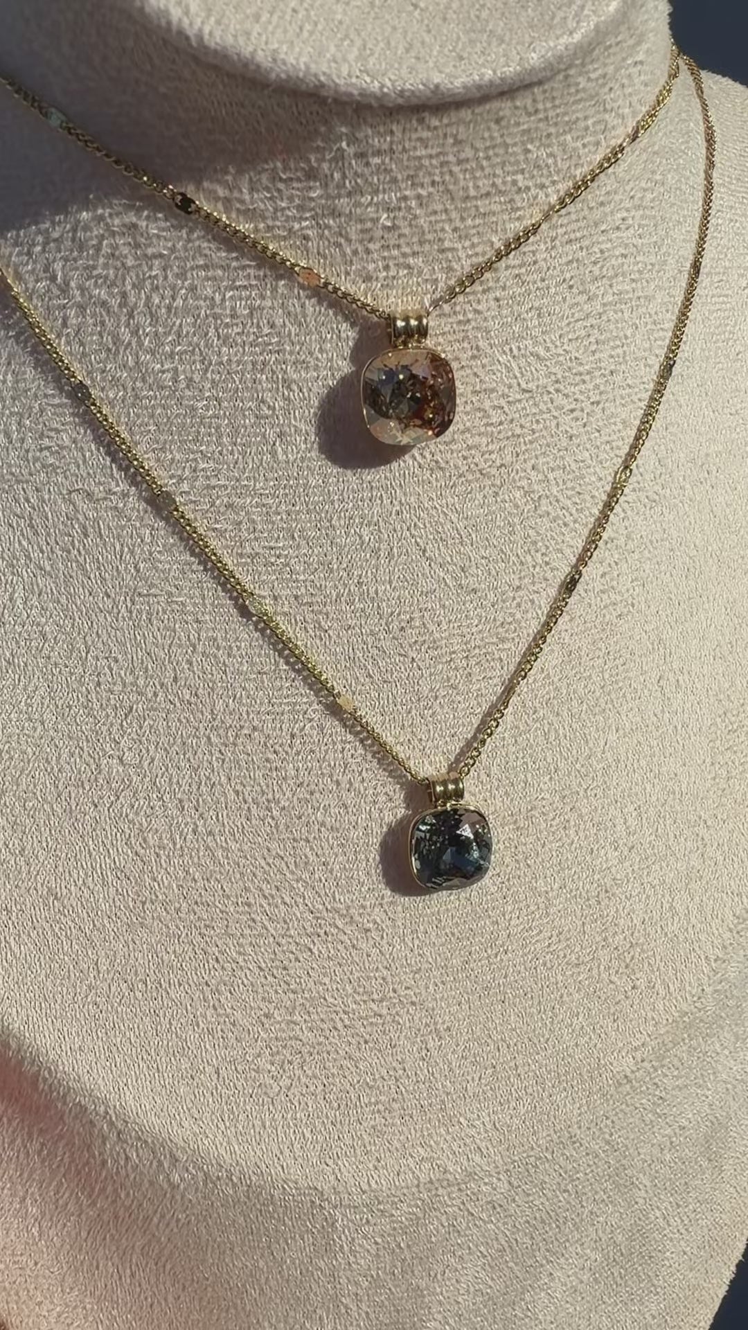 Collier doré Diamant golden cristaux Swarovski®
