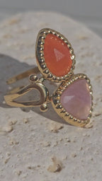Bague pierres naturelle triangle Stella